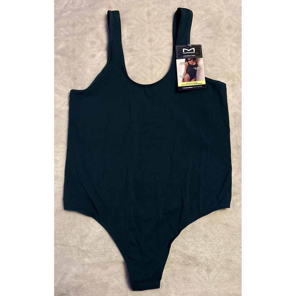 NEW Maidenform Plus Size Dark Green Seamless Smoothing Bodysuit, Size 2XL
